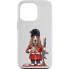Dogs & Coffee Designs Custodia per iPhone 13 Pro Simpatico Basset Hound-Hund London KING'S GUARD England Bandiera UK