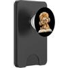 Bookworm Teacher Theme Library Reader Gr Ritratto grafico di Fluffy Puppy, libro aperto, amante del cane PopSockets PopWallet per MagSafe