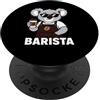 Koala Barista Coffee Career Animal Art Grafico di carriera del caffè del barista di Koala PopSockets PopGrip Adesivo