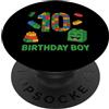 Building Block Birthday Boy Apparel & Gi Birthday Boy Building Blocks Mattone Theme Party 10° compleanno PopSockets PopGrip Adesivo