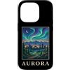Aurora Travel Art Studio Custodia per iPhone 14 Pro aurora, colorado, retro, orizzonte, boreale, montagna, città