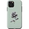 Silver Rose Designs Custodia per iPhone 11 Pro Silver Rose - Elegante fiore botanico grigio per amanti delle rose