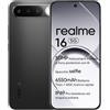 realme Smartphone realme 16 5G, 6GB+256GB, Display AMOLED 120Hz 6,57, Batteria 6550mAh, Fotocamera 50MP Sony IMX852, IP69Pro, Ricarica rapida 45W, Dual SIM, NEXTAi, Nero (Senza adattatore)