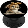 Teacher Student Reader Library Bookworm Coniglietto aperto lettura libro animale amante grafico ritratto coniglio PopSockets PopGrip Adesivo