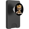 Bookworm Teacher Theme Library Reader Gr Ritratto grafico dell'amante degli animali della lettura del libro aperto del procione PopSockets PopWallet per MagSafe
