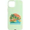 Bahamas Palm Wave Co Custodia per iPhone 15 Plus Bahamas Vacanza Retro Tramonto Spiaggia Tropicale Palme