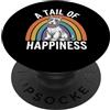 Scottish Terrier Puppy Lover PS A Tail of Happiness Scottish Terrier Retro Rainbow PopSockets PopGrip Adesivo