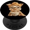 Bookworm Teacher Theme Library Reader Gr Portrait, piccolo, libro, lettura, animale, amante, grafico, ritratto PopSockets PopGrip Adesivo