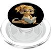 Teacher Student Reader Library Bookworm Baby Lizard Piccolo Libro Lettura Rettile Ritratto Grafico PopSockets PopGrip per MagSafe