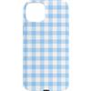 SELFE TEES Custodia per iPhone 15 Plus Custodia per telefono, cover protettiva per telefono, a quadretti azzurri