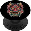 Japanese Aesthetic by Tokyo Waves Hannya Oni Mask Devil Yokai - Maschera giapponese con tatuaggio demone PopSockets PopGrip Adesivo