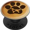 Dog Paw Print Coffee PopLove Co. Paw Print Dog Paw Cute Dog Retriever Coffee Black Latte PopSockets PopGrip Adesivo