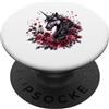 Enchanted Creature Art Rose Unicorno Scuro Fantasia Acquerello Art PopSockets PopGrip Adesivo