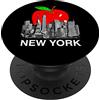 NYC Adventure Tees NYC, orizzonte, grande, mela, New York, città, Tri-State (NY) PopSockets PopGrip Adesivo