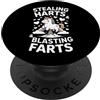 Cute Cartoon Unicorn Rainbow Cloud Girls Divertente detto «Stealing Hearts Blasting Farts», unicorno PopSockets PopGrip Adesivo