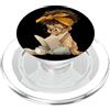 Student Reader Teacher Theme Library Gra Cute Girl Open Book Reading Book Lover Graphic Occhiali rotondi PopSockets PopGrip per MagSafe