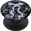 Watercolor Hearts Hugz Chinoiserie Nastro floreale nero romantico fiocco blu scuro gotico PopSockets PopGrip Adesivo