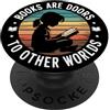 Cute Reading Reader Books Library Teache Lettura ispiratrice Libri Insegnamento Citazione Per Insegnanti Bambini PopSockets PopGrip Adesivo