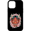 Japanese Oni Mask Aesthetic By TOKYO WAV Custodia per iPhone 12 Pro Max Maschera Yokai Oni giapponese del demone del diavolo Hannya con fiori di ciliegio