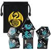 DND DADO Set di Dadi in Metallo DND, Motivo Drago Blu, 7 pezzi di Dadi Poliedrici in Metallo, D20, D12, 2 D10 (00-90 e 0-9), D8, D6 e D4, Regali D&D con Sacchetto Regalo, Accessori per Giochi da Tavolo, Nero