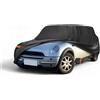 A ABSOPRO Copertura Auto Per Mini Hatch 01-06 1 Pc Impermeabile | Nero, PEVA, Cotone Spunlace, Esterno, Antivento, Traspirante, Con Cerniera Porta Passeggero, Protezione Da Sole Pioggia Neve