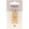 PARSA Beauty Pinza per capelli in metallo con perle dorati Fermacapelli 2 pz.