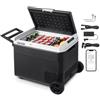 VEVOR Frigorifero a Ruote per Auto Portatile, Frigo Portatile con Ruote Maniglia Capienza 60 Litri, Congelatore a Compressore 12/24V CC 100-240V CA da Esterno Campeggio Picnic, Frigorifero per Camper