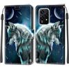 KENHONER Custodia per Honor 200 Lite 5G, Lupo | Portafoglio Pelle PU, Magnetica, Resistente Agli Urti, Scomparto Carte Credito, Pieghevole, Flip Libro, Motivo