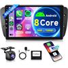 Rimoody 6G+128G 8 Core Wireless Carplay Android Autoradio 2 Din per Seat Ibiza 6j IV 2009-2014 9 Pollici Autoradio con Android Auto Navi GPS WiFi Mirror Link Bluetooth FM/RDS/DSP EQ/SWC Telecamera Posteriore