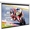 Luxscreen Schermo per proiettore 100 (197 x 148 cm) Formato manuale Richiede uno spazio di 211 cm Superficie bianca opaca ad alta luminosità Valida per 4:3 e 16:9 Bordo nero, 4 strati