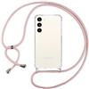 ISOI Cover con Cordino per Samsung Galaxy S23 Plus 5G/S23+ 5G, Custodia Trasparente con Collana Tracolla Laccio Collo Ultra Sottile Morbido TPU Silicone Antiurto AntiGraffio Antiscivolo Case, Rosa