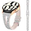 Kamita Brillantini Cinturino Compatibile con Samsung Galaxy Watch 7 6 5 4 FE/Galaxy Watch6 Classic/Watch5 Pro, Cinturini in Diamante Silicone Scintillante Ricambio Strap per Donne e Ragazze (Argento)