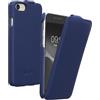 kalibri Custodia a libro ultra sottile compatibile con Apple iPhone SE (2022) / iPhone SE (2020) / iPhone 8 / iPhone 7 - Custodia in pelle blu navy