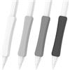 FAFALITHIC 4 Pezzi Silicone Grip Compatibile con Apple Pencil 2a Generazione, Apple Pencil (USB C) e Apple Pencil Pro Scrittura Confortevole e Controllo Preciso (Bianco/Grigio/Grigio Scuro/Nero)