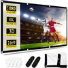 YushengTai Schermo per Proiettore da 100 Pollici, Schermo per Proiezione Full HD 16:9 4K, Schermo per Proiezione 3D Antirughe Pieghevole, Proiezione Fronte-Retro con Ganci, Corde, Schermo per Casa, Scuola