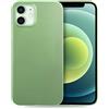 doupi UltraSlim Custodia per iPhone 12 Mini (5,4 Pollici), Satinato fine Piuma Facile Mat Semi Trasparente Cover, Verde
