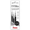Pentel LRN5-3A - Ricarica per penne EnerGel, 0,5, 0,25 mm, punta dell'ago, 3 pezzi, colore: nero