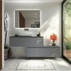 Parama Mobile bagno sospeso modulare 90 cm grigio opaco due cassetti con top | Bako