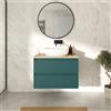 Parama Mobile bagno sospeso 60cm due cassetti petrol con top rovere chiaro | Hexa
