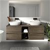 Parama Mobile bagno sospeso 150cm quattro cassetti con top e vano a giorno rovere scuro vintage wenge | Hexa