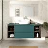 Parama Mobile bagno sospeso 120cm due cassetti con top petrol e due vani a giorno rovere vintage wenge | Hexa