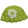 Cappello per bimba 3 mesi circ 40 cm con fiore bianco fatto all'uncinetto H81