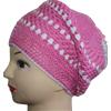 Cappello per bimba 12/24 mesi circ 48 cm uncinetto baschetto in cotone rosa V45