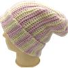 HANDMADE - FATTO A MANO Cappello Uncinetto Donna Fatto a Mano - Moda Invernale Rosa e Panna E58