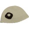 Cappello per bimba da 6/9 mesi all'uncinetto circ 42 cm in lana con fiore V29
