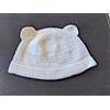 CAPPELLO UNCINETTO FATTO A MANO BIMBO/A PRIMI MESI COTONE CIRC 35CM BIANCO PIUMA