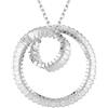 Swarovski Matrix - Collana con ciondolo da donna, con zirconia cubica bianca, taglio baguette, placcato al rodio, design a nastro vorticoso, catena lunga