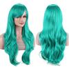 IMISSU 70 cm capelli lunghi acqua parrucche ondulate con frangia parrucca costume cosplay (Blu acqua)