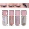 Domality 4 Pezzi Ombretto Liquido Glitter Eyeliner, Trucco Coreano, Ombretto Brillante a Lunga Durata, Trucco Occhi Impermeabile e Anti-Sbavatura, Luccichio per Trucco con Cristalli