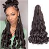 YUFEIHE Estensioni dei capelli pre-allungate, ricci, sintetiche, ganci | Pre-Stretched French Curl Crochet Hair, Long Loose Waves, Soft Silky Synthetic Braids, No Tangling, Easy for Black Women